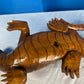 Large Vintage Carved Wood Komodo Dragon Lizard