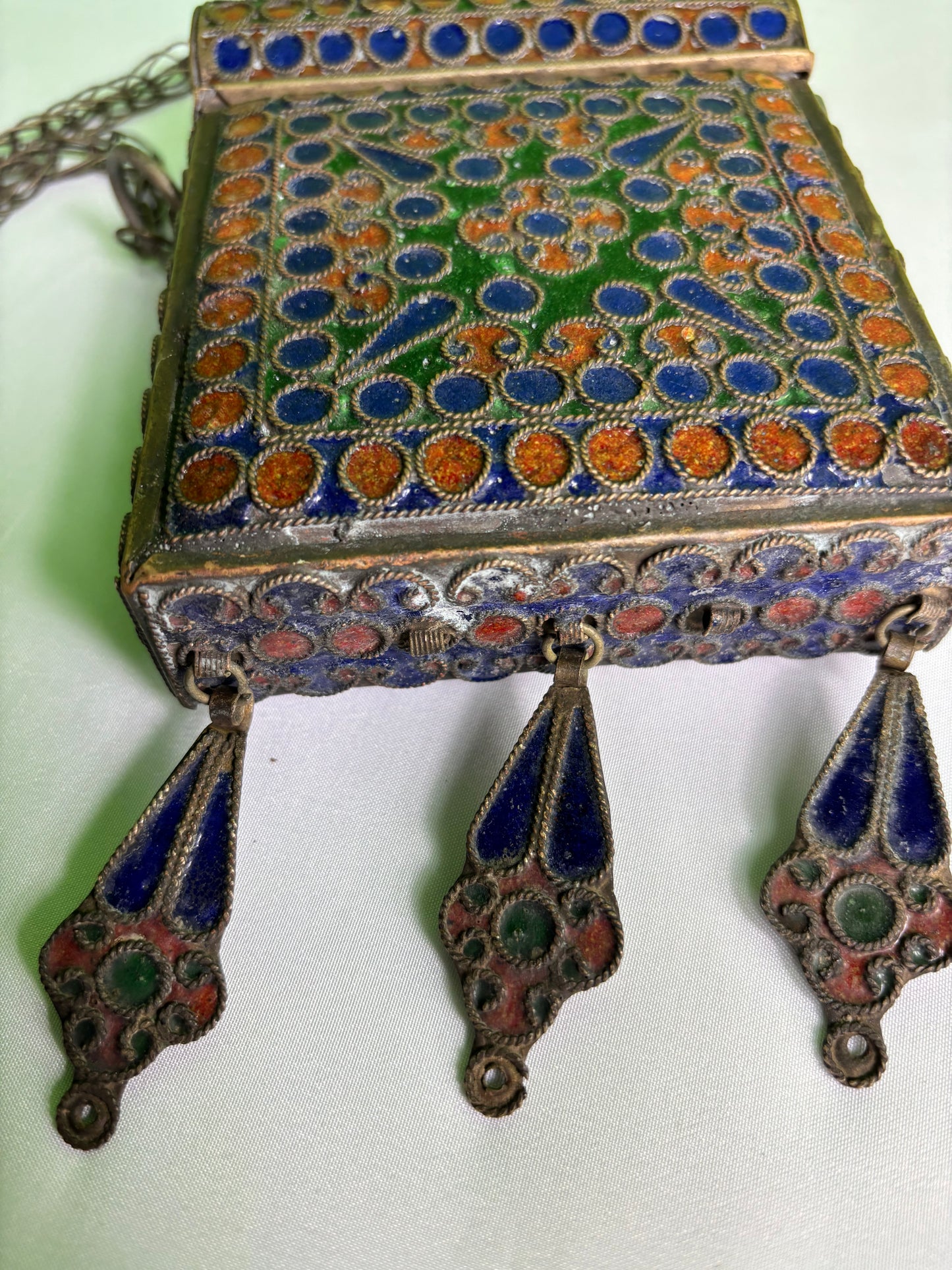 Moroccan Berber Enamel Quran Case Prayer Box