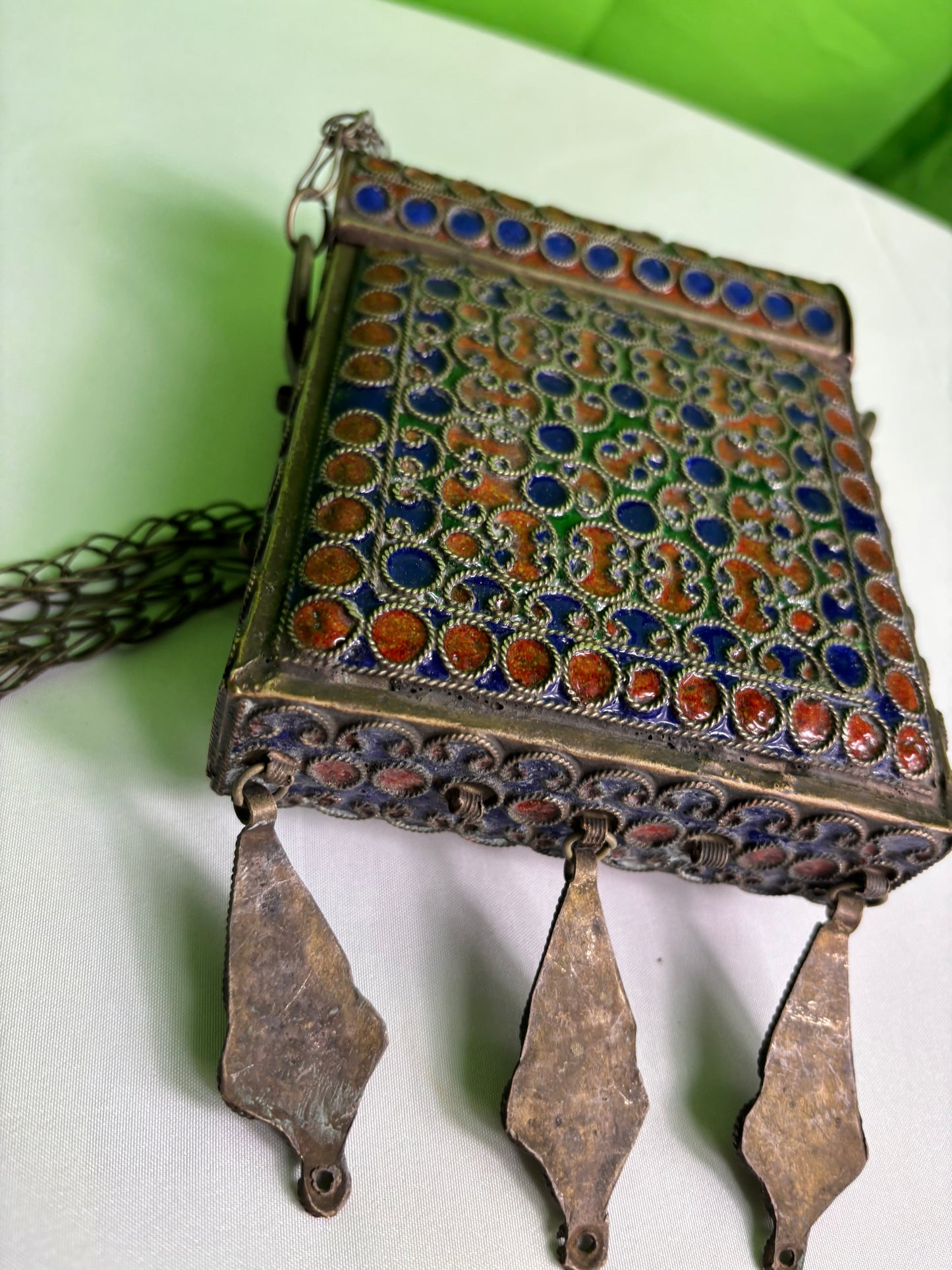 Moroccan Berber Enamel Quran Case Prayer Box