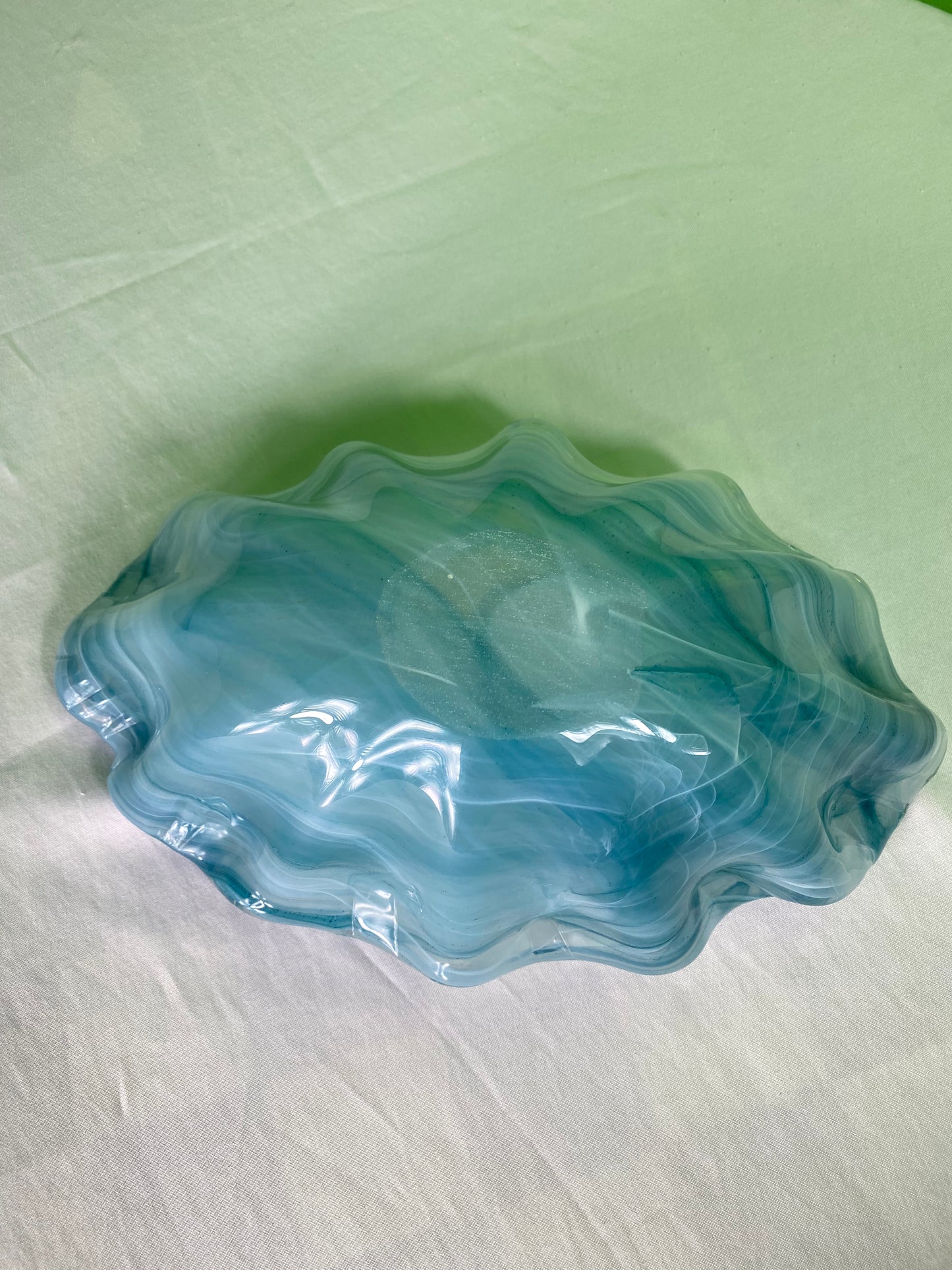 Wave Edge Glass Bowl - Colors of The Sea