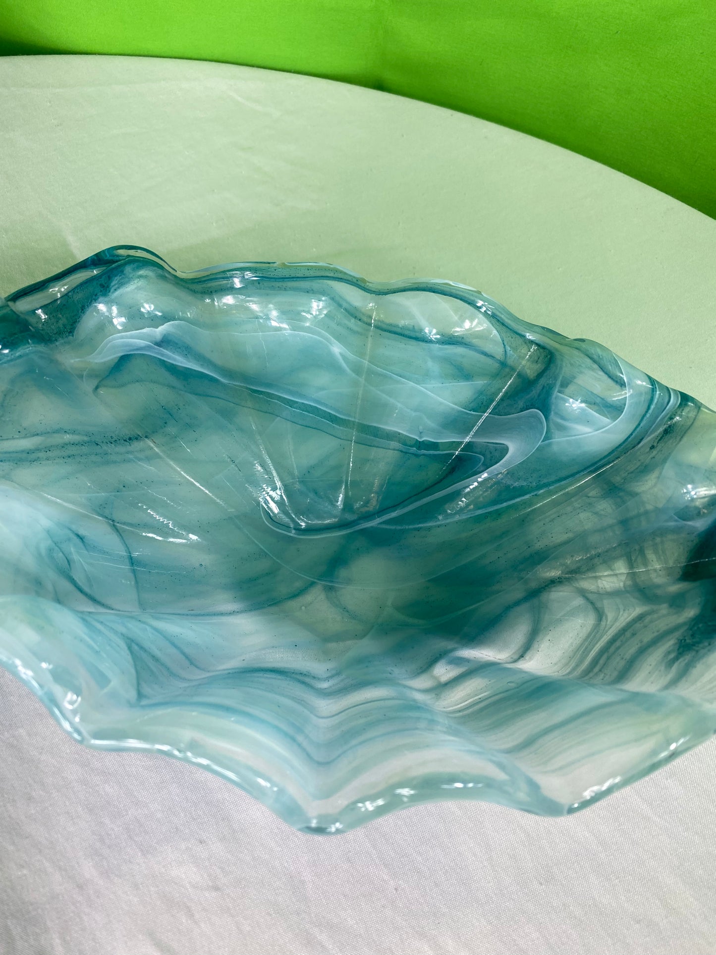 Wave Edge Glass Bowl - Colors of The Sea