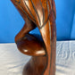 Large Hand Carved Wood Eagle Sculpture