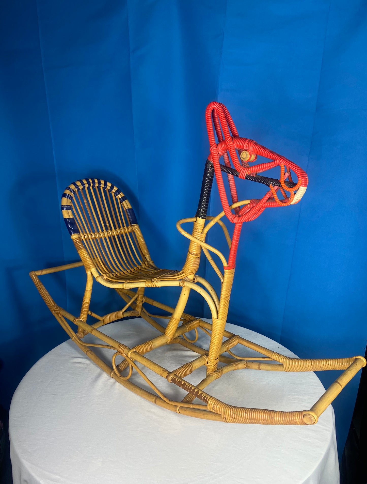 Rattan Rocking Horse By E.V.A. Nissen & Co. Denmark