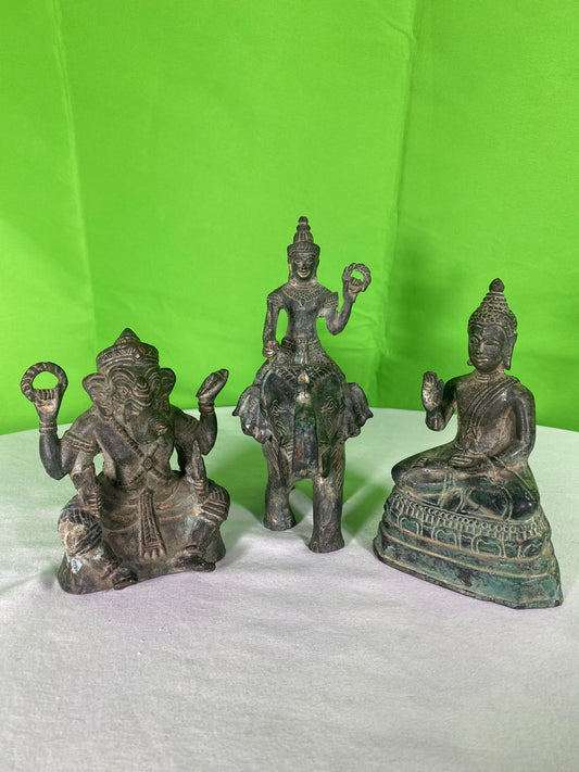 Grouping of Vintage Cast Metal Asian Figures