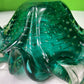 Vintage Green Glass Ashtray