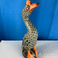 Large Vintage Indonesian Carved Painted Wood Duck Bird Sculpture