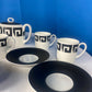 Coffe & Dessert Set Susie Cooper Design "Black Keystone" By Wedgewood Bone China Made In England