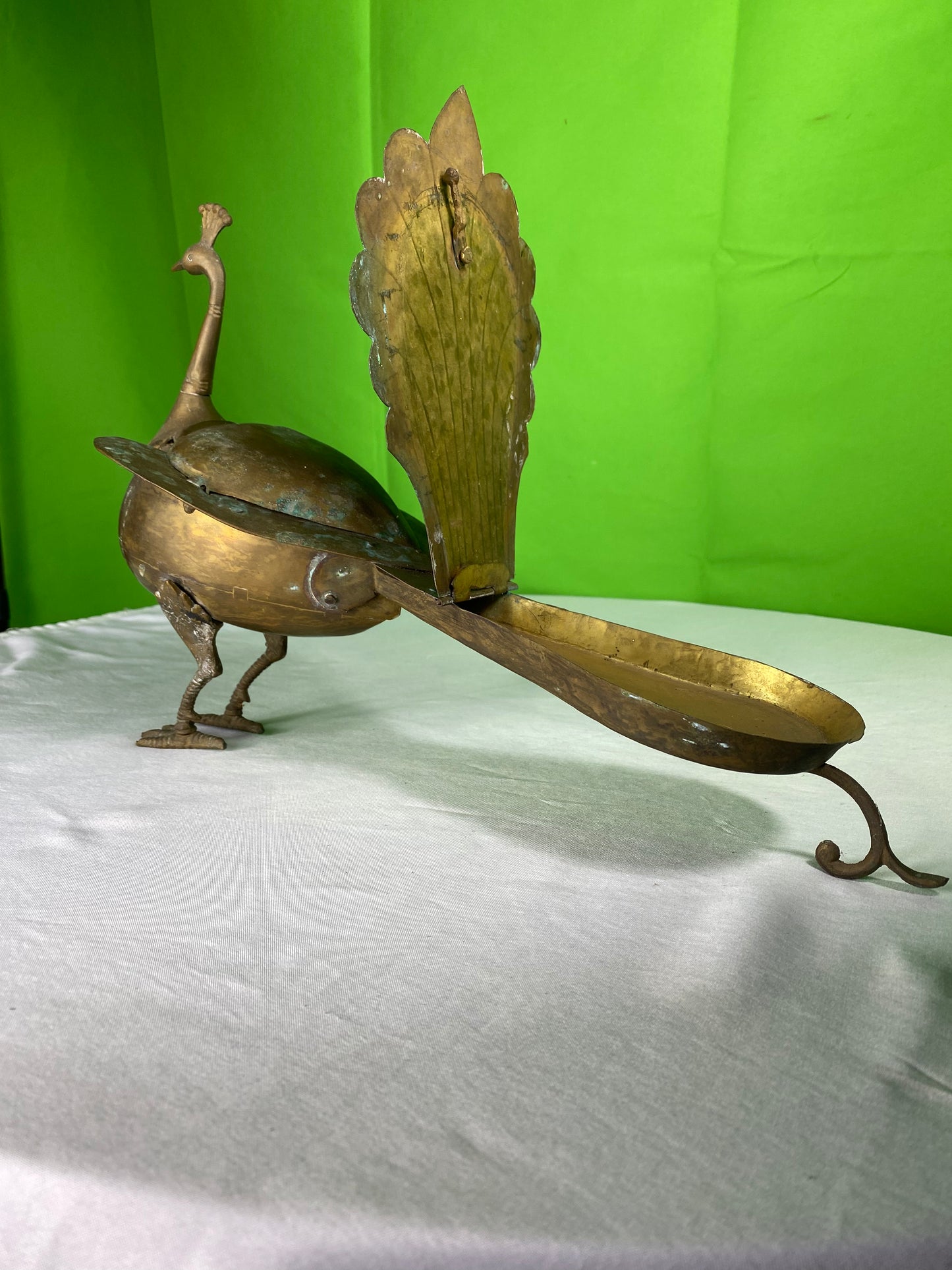 Vintage Brass Peacock Figure Box