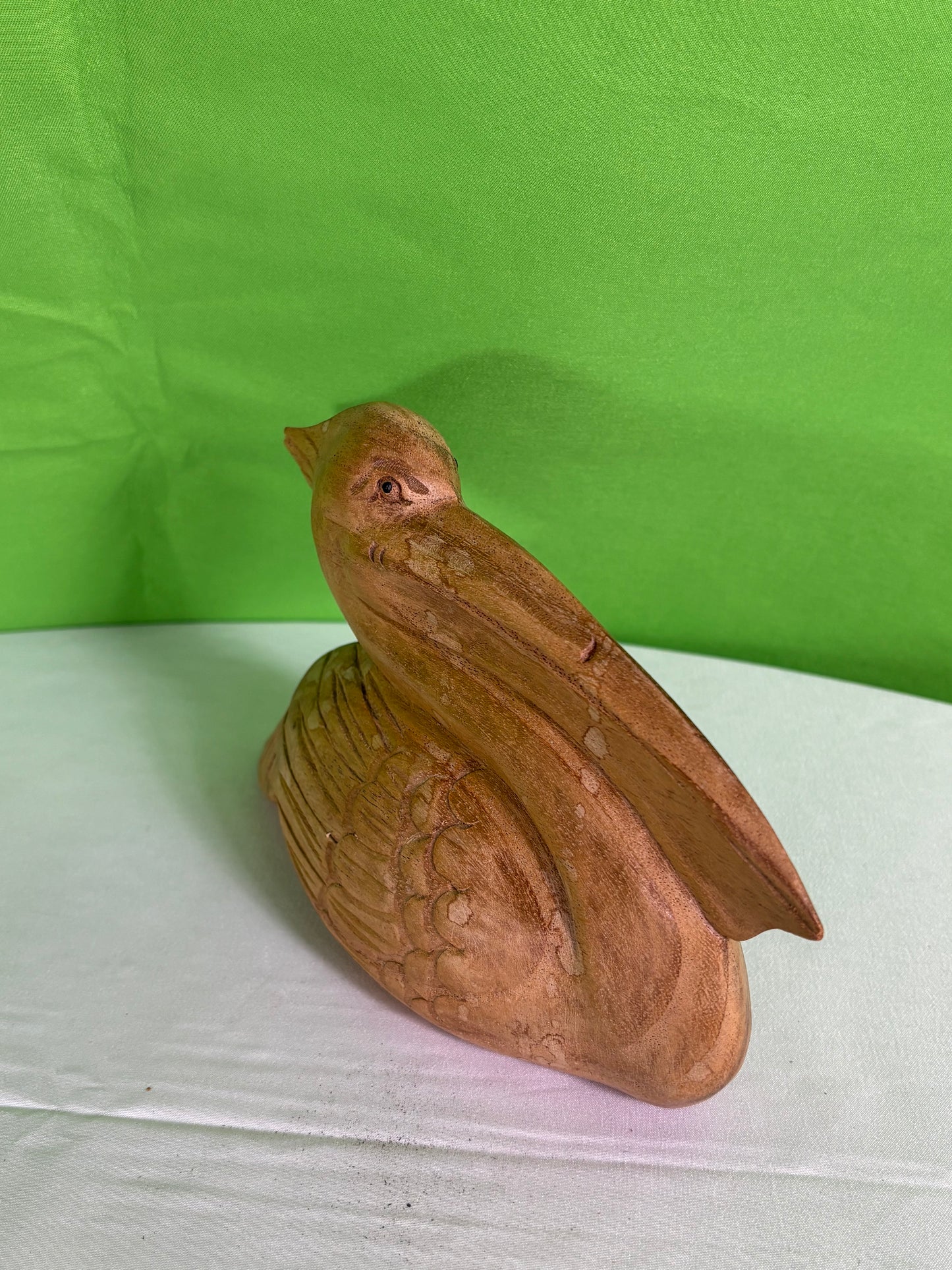 Carved Wooden Pelican Statue