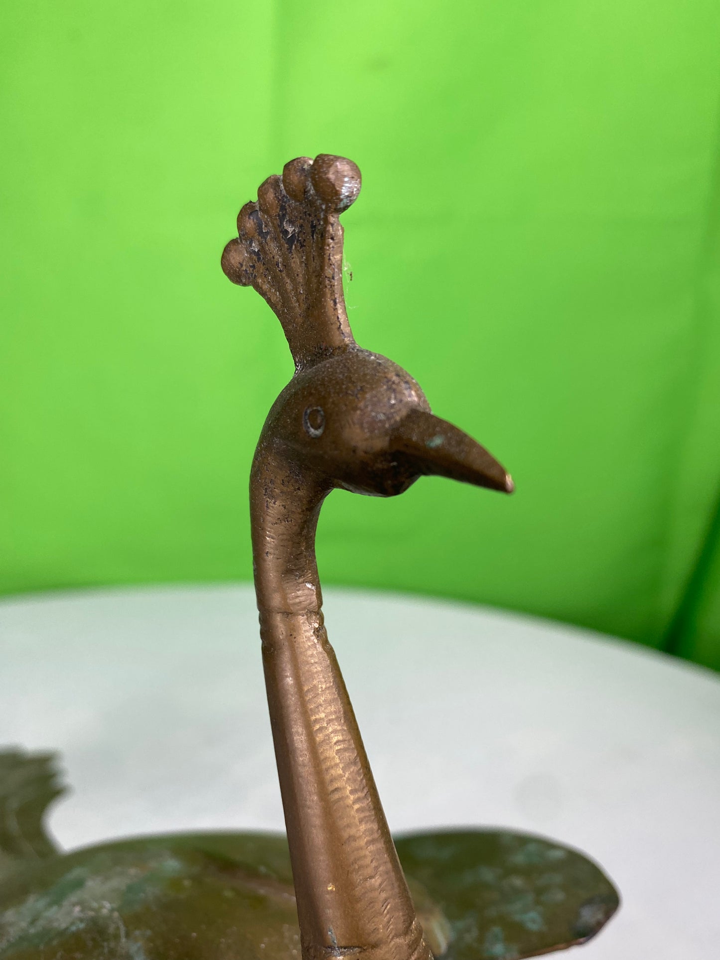 Vintage Brass Peacock Figure Box