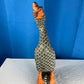 Large Vintage Indonesian Carved Painted Wood Duck Bird Sculpture