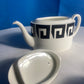 Coffe & Dessert Set Susie Cooper Design "Black Keystone" By Wedgewood Bone China Made In England