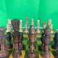 Incredible Vintage Chess Set - All Hand Carved Chess Set With Inlaid Chess Board