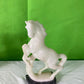 Pair Vintage Hand Carved Alabaster Stone Horse Bookends on Marble Bases