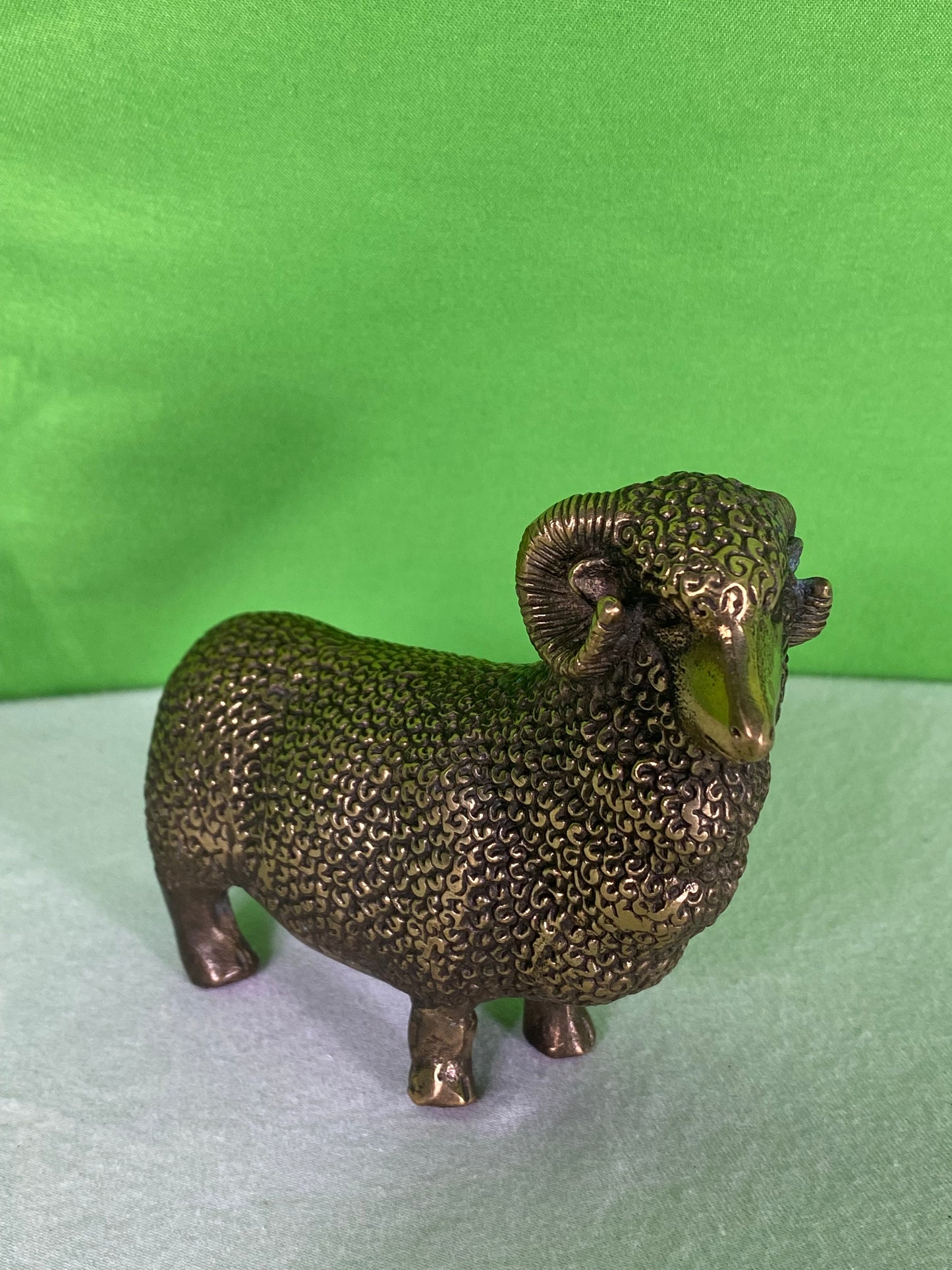 Vintage Brass Sheep Statue