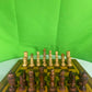 Incredible Vintage Chess Set - All Hand Carved Chess Set With Inlaid Chess Board