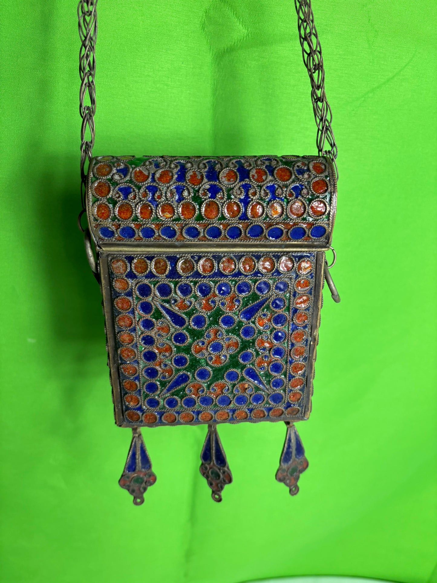 Moroccan Berber Enamel Quran Case Prayer Box