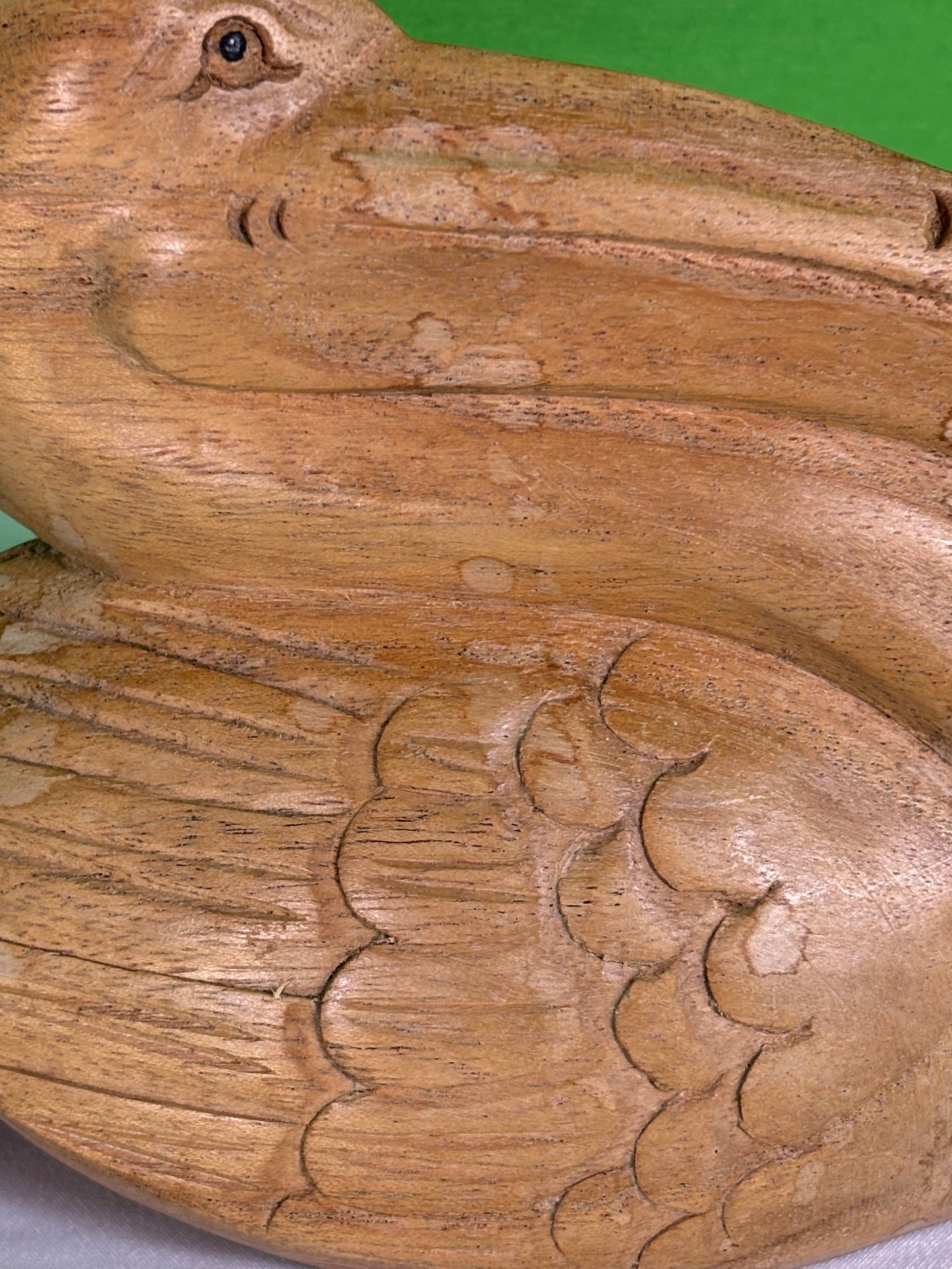 Carved Wooden Pelican Statue