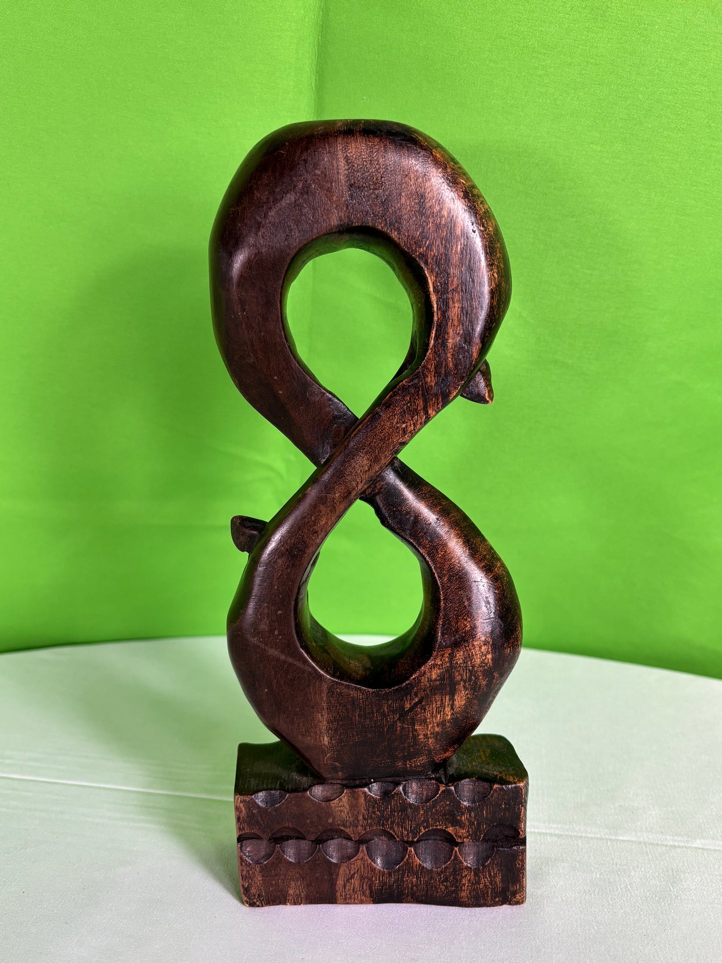 Hana African Dark Wood Infinity Sculpture