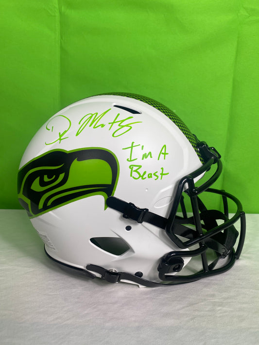 DK Metcalf Signed Seattle Seahawks Full Size Authentic Helmet  “I’m A Beast”