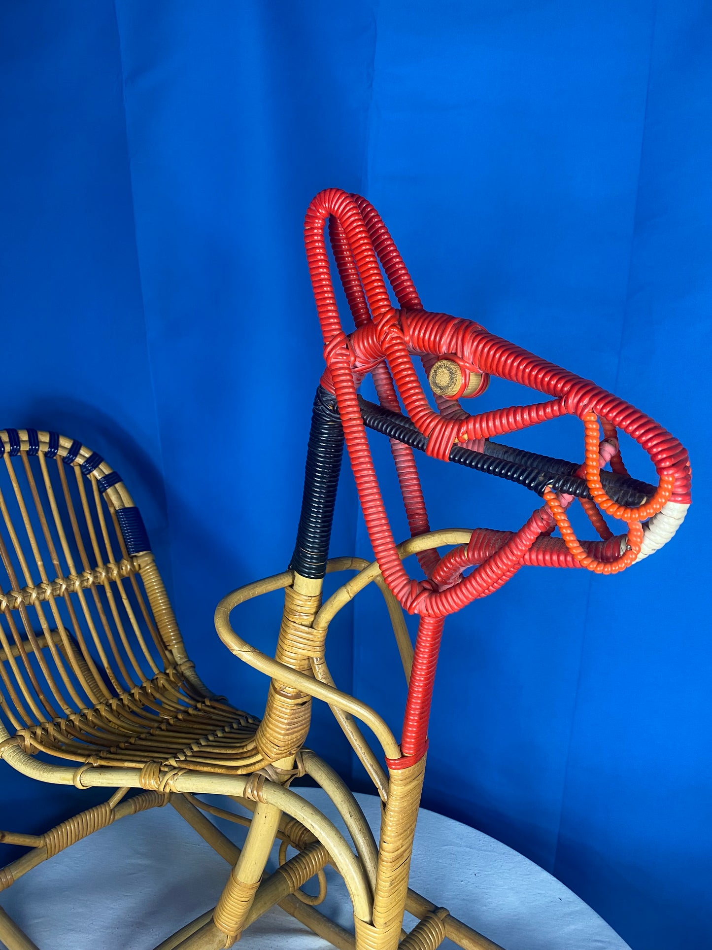 Rattan Rocking Horse By E.V.A. Nissen & Co. Denmark