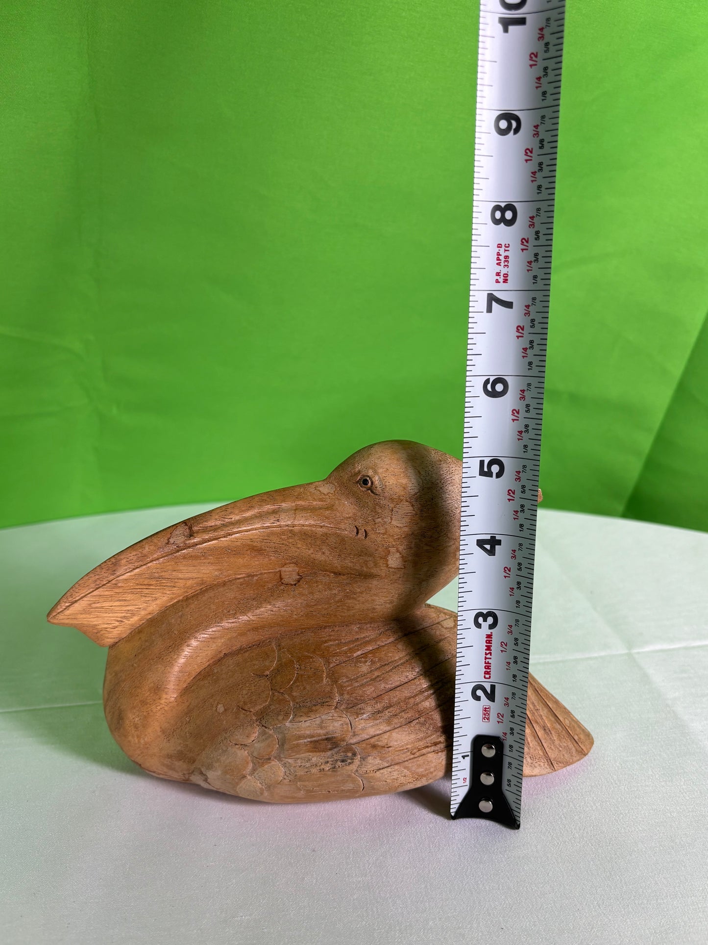 Carved Wooden Pelican Statue