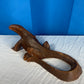 Large Vintage Carved Wood Komodo Dragon Lizard