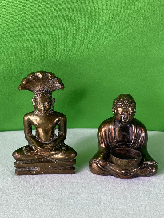 Pair of Brass Buddha Figures