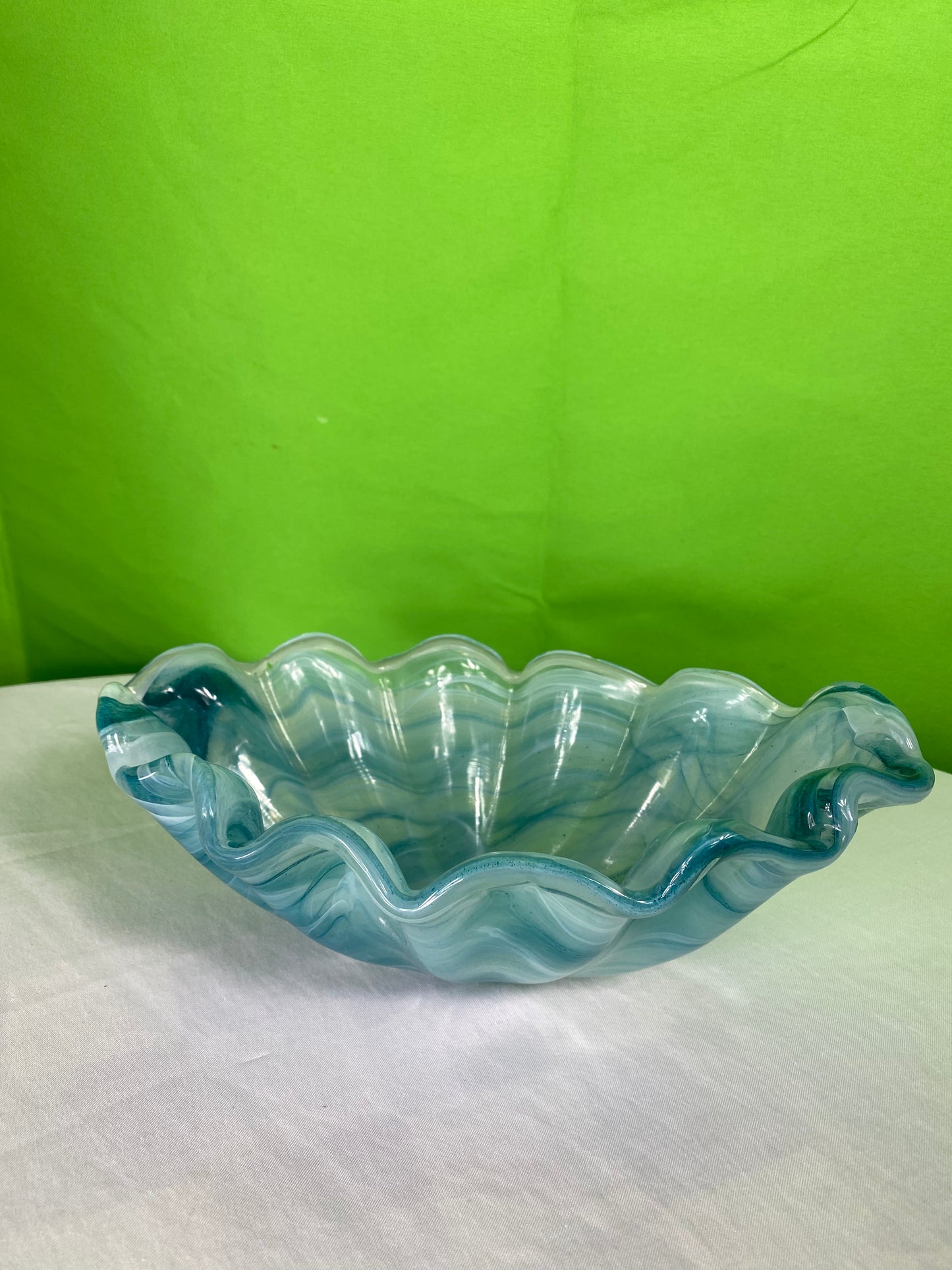 Wave Edge Glass Bowl - Colors of The Sea