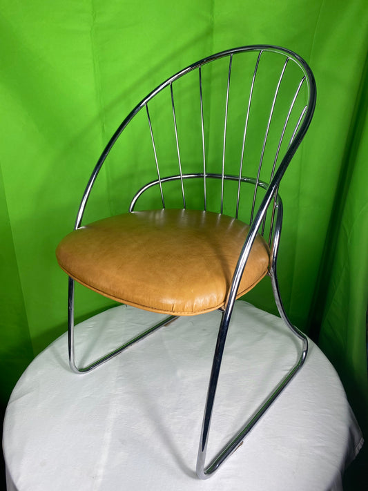 1970s Mid Century Tubular Chrome Chair By Daystrom