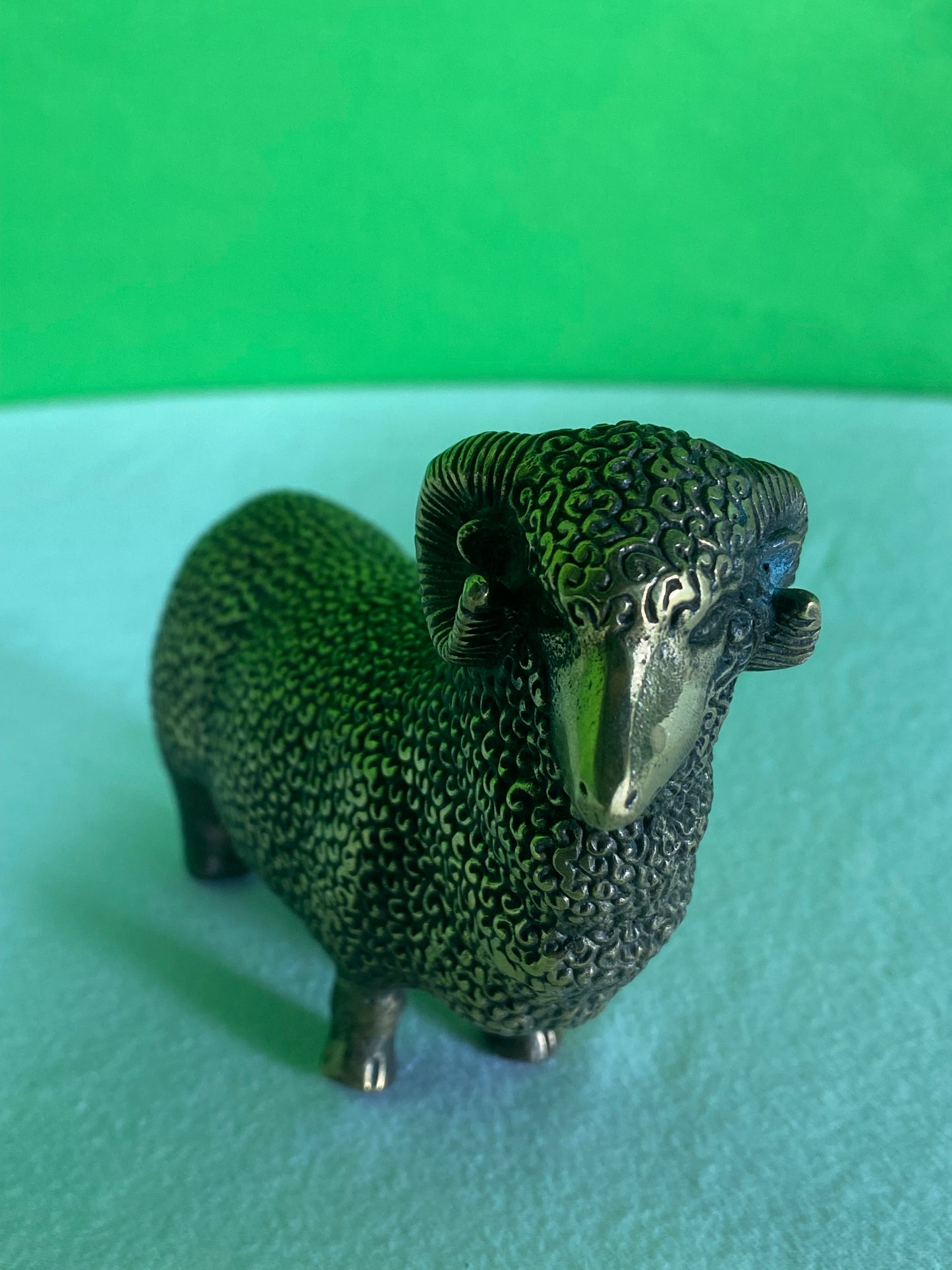 Vintage Brass Sheep Statue