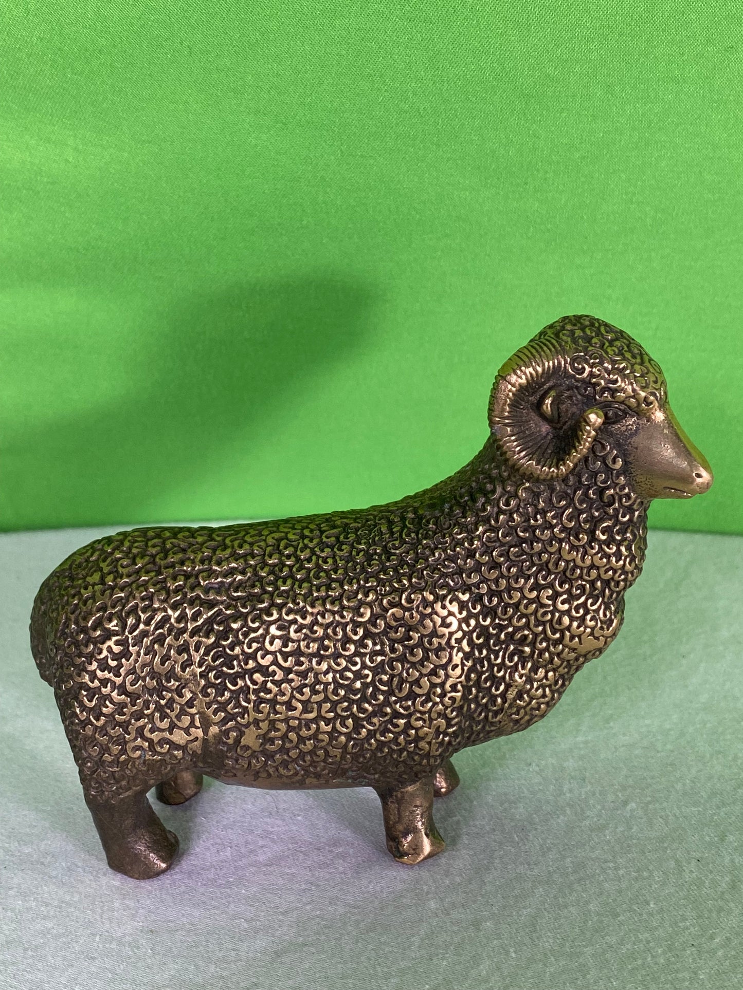 Vintage Brass Sheep Statue