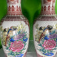 Two Very Large Asian Style Porcelain Vases With Peacocks