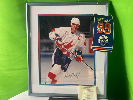 Autographed Framed Picture of Wayne Gretzky Incl. Magazine and Jersey Number