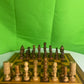 Incredible Vintage Chess Set - All Hand Carved Chess Set With Inlaid Chess Board