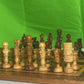 Incredible Vintage Chess Set - All Hand Carved Chess Set With Inlaid Chess Board