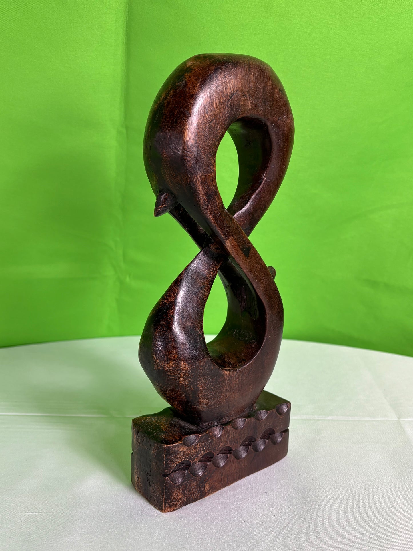 Hana African Dark Wood Infinity Sculpture