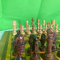 Incredible Vintage Chess Set - All Hand Carved Chess Set With Inlaid Chess Board