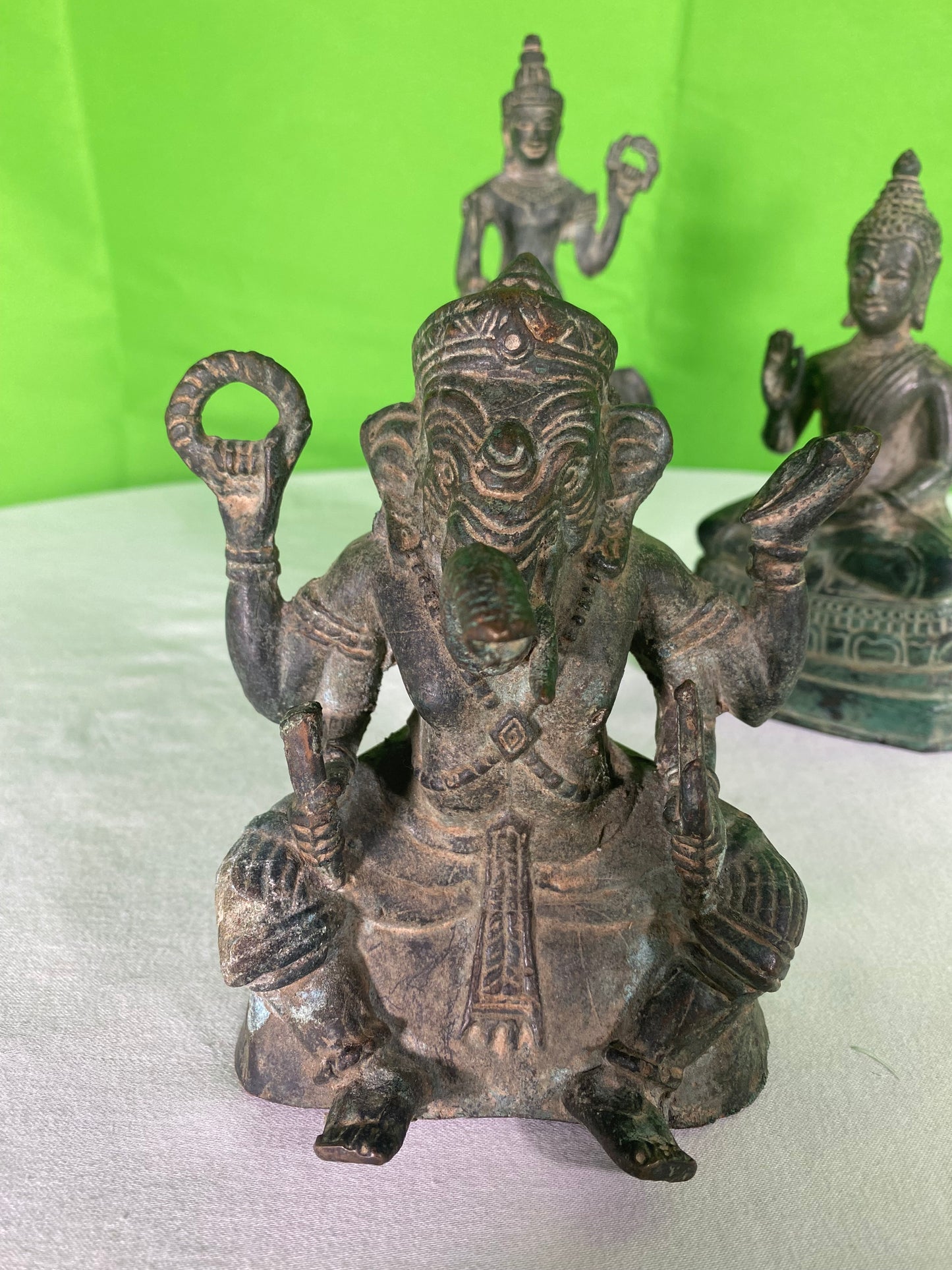 Grouping of Vintage Cast Metal Asian Figures