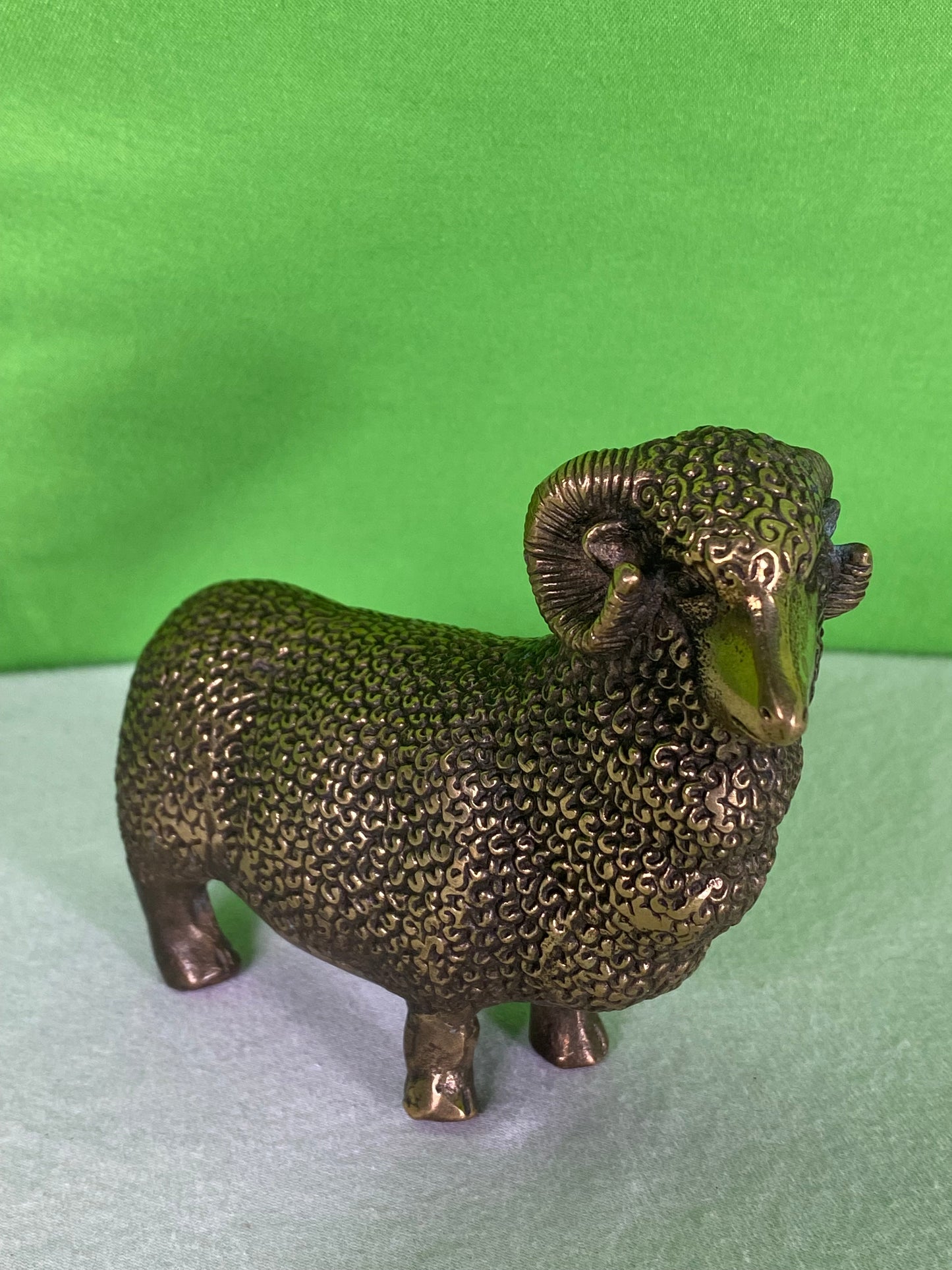 Vintage Brass Sheep Statue