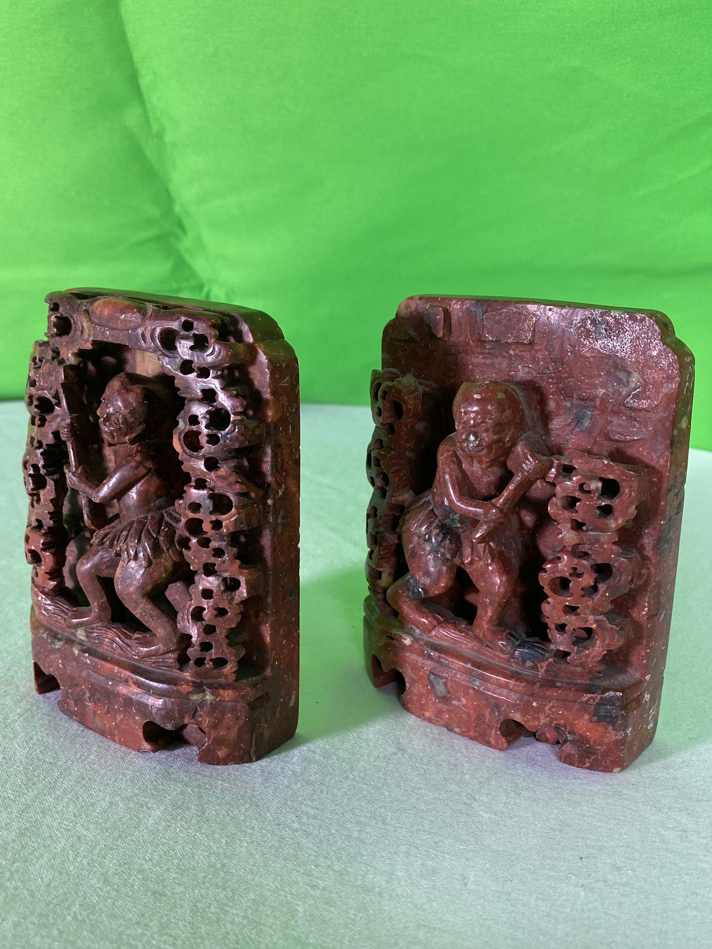 Pair of Asian Carved Bookends