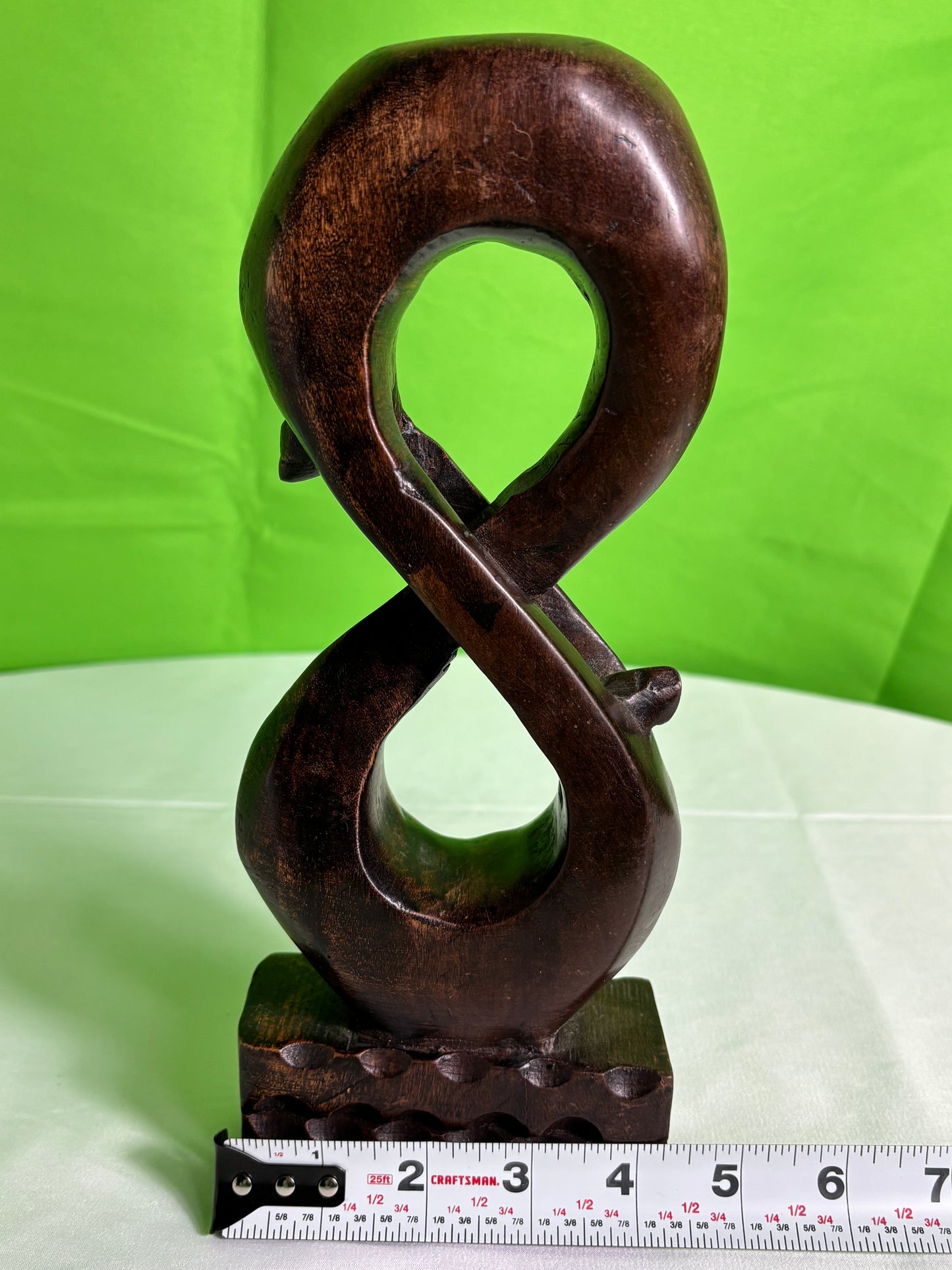 Hana African Dark Wood Infinity Sculpture