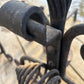 Pair of Vintage Andirons Hand Hammered Wrought Iron Spiral Finials