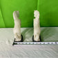 Pair Vintage Hand Carved Alabaster Stone Horse Bookends on Marble Bases