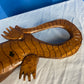 Large Vintage Carved Wood Komodo Dragon Lizard