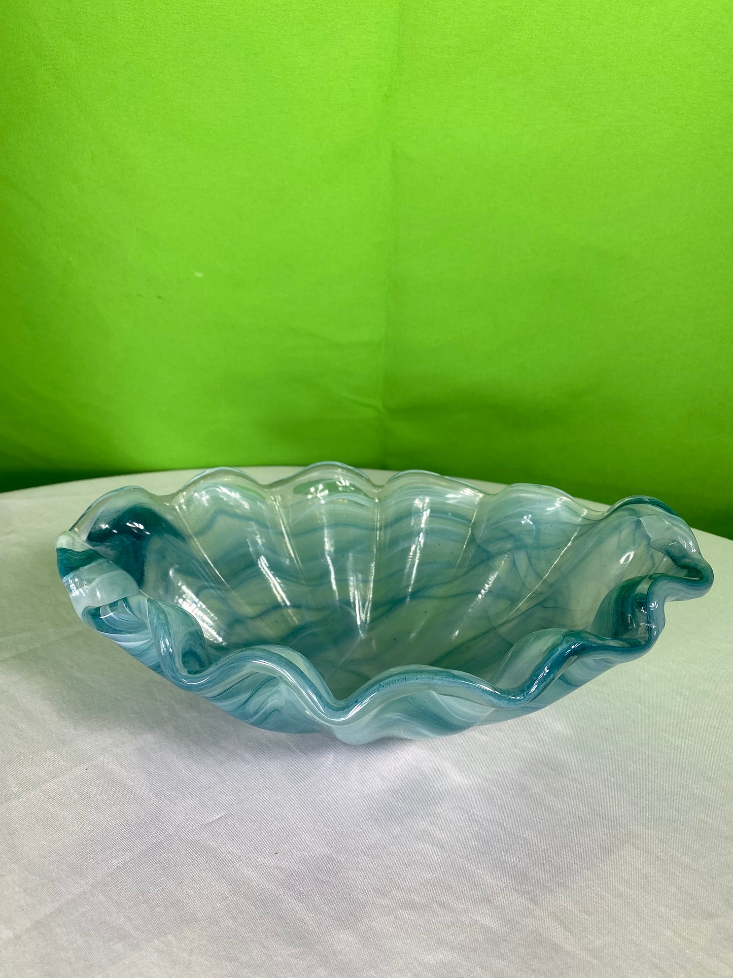 Wave Edge Glass Bowl - Colors of The Sea