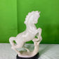 Pair Vintage Hand Carved Alabaster Stone Horse Bookends on Marble Bases