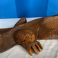 Large Vintage Carved Wood Komodo Dragon Lizard