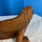 Large Vintage Carved Wood Komodo Dragon Lizard