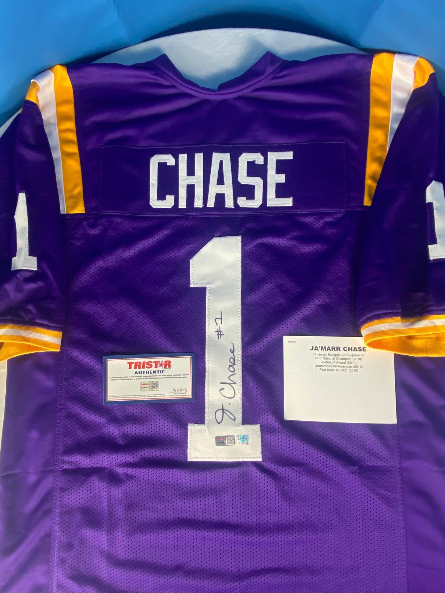 Ja'Marr Chase Signed LSU Tigers Jersey (JSA COA) 2020 National Champs Receiver